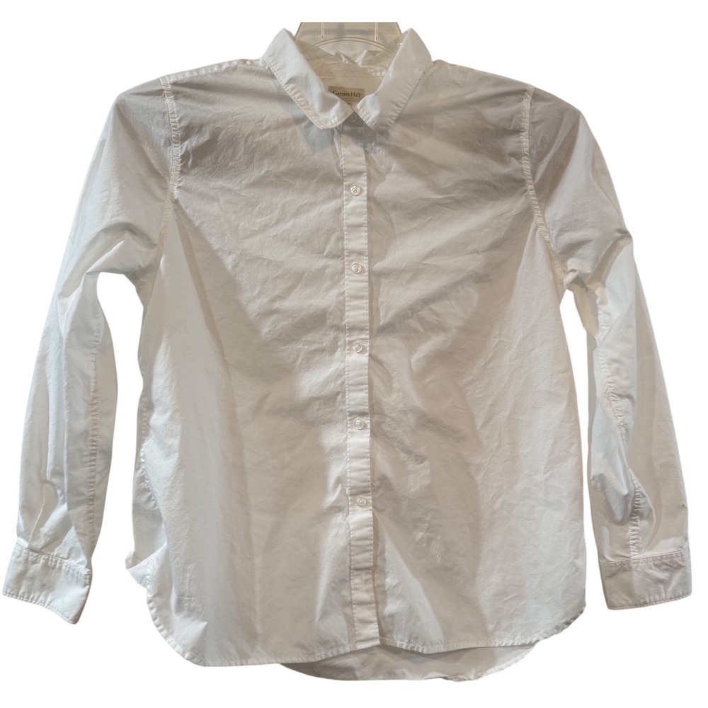 White Organic Pima 100% Cotton Button Up Shirt  Long Sleeve Classic Plus Size 14